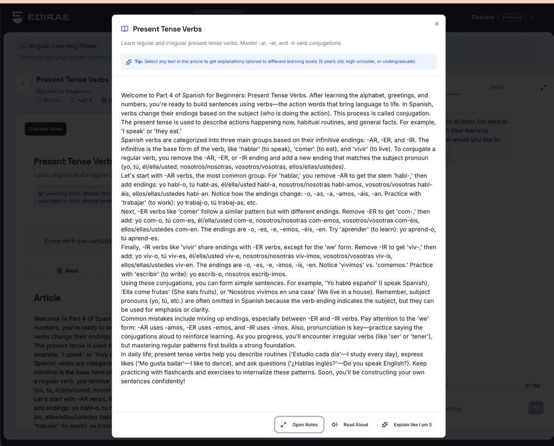 Article feature in the learning center